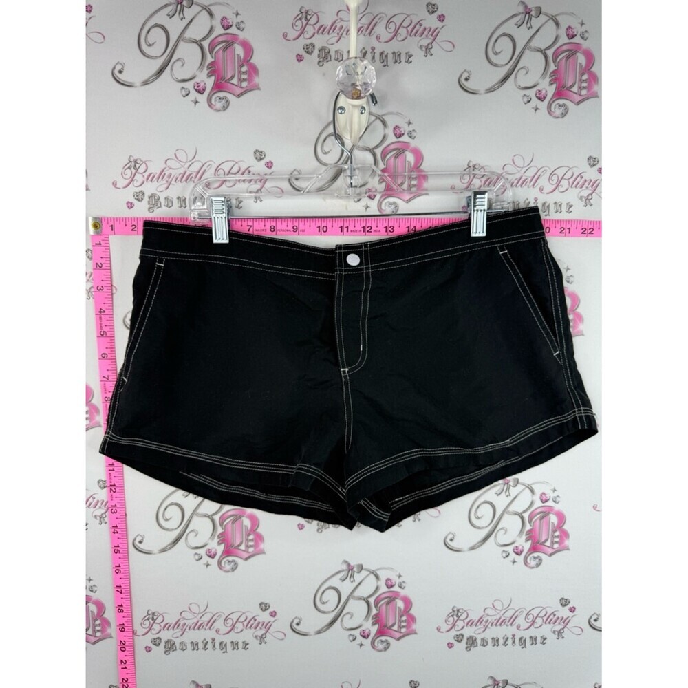 Point zero mini shorts Black Womens Stretch Cotton Shorts Classic Everyday Style